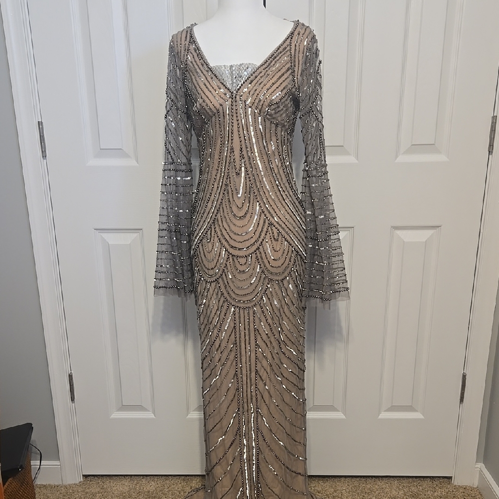 Glamorous Beaded Long Dress
